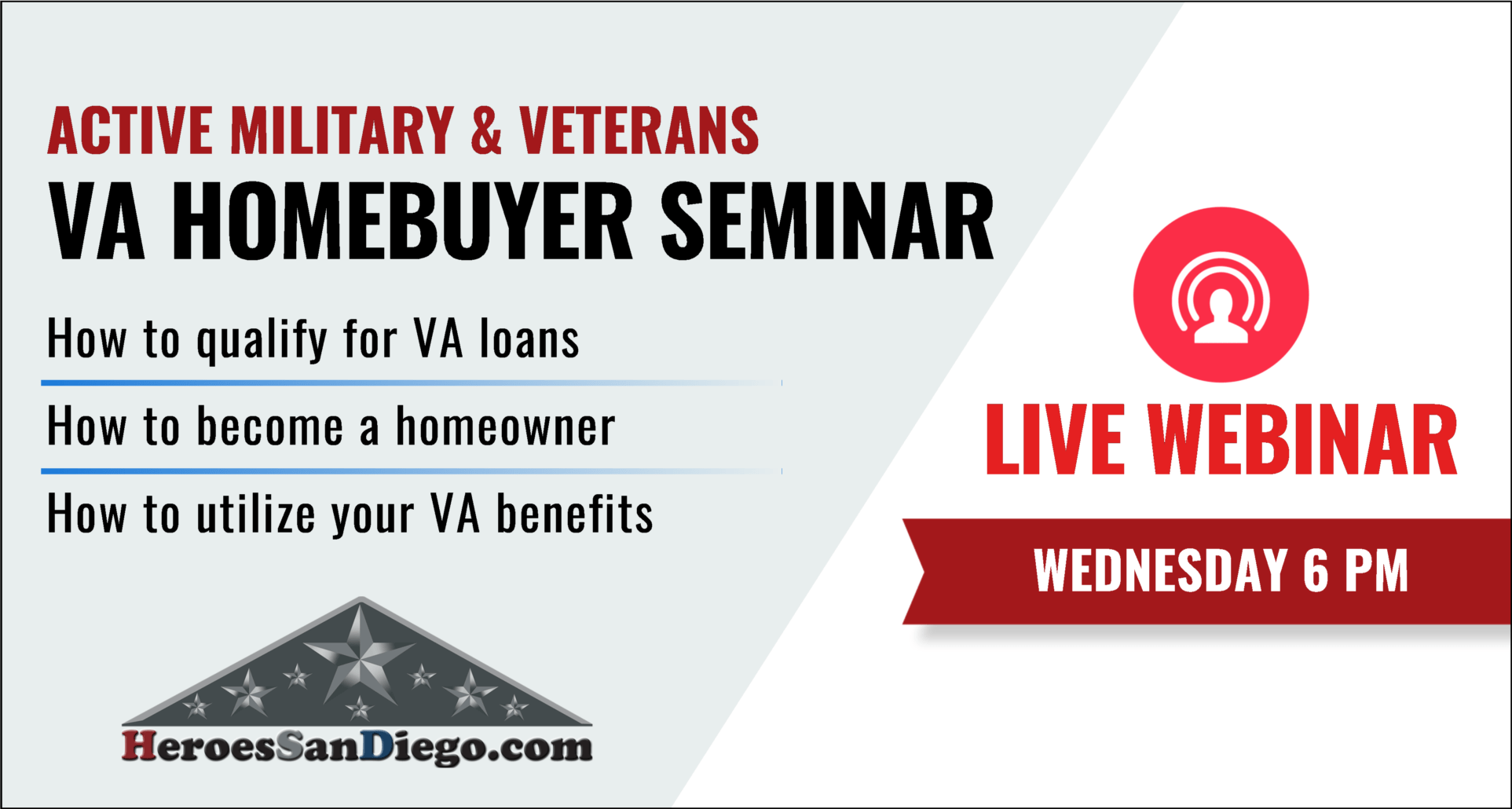 San Diego Military & Veterans VA Homebuyer Webinar