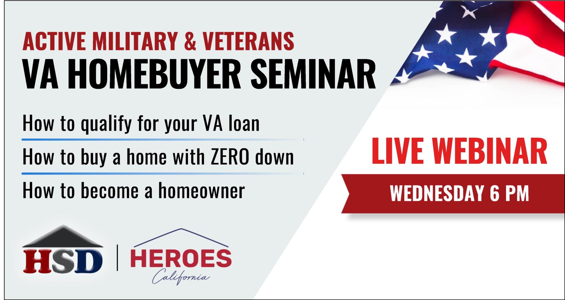 Active Military & Veterans VA Homebuyer Webinar